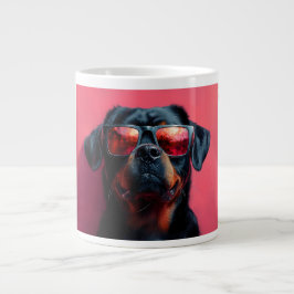 Een coole rottweiler met een zonnebril extra grote beker