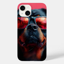 Een coole rottweiler met zonnebril