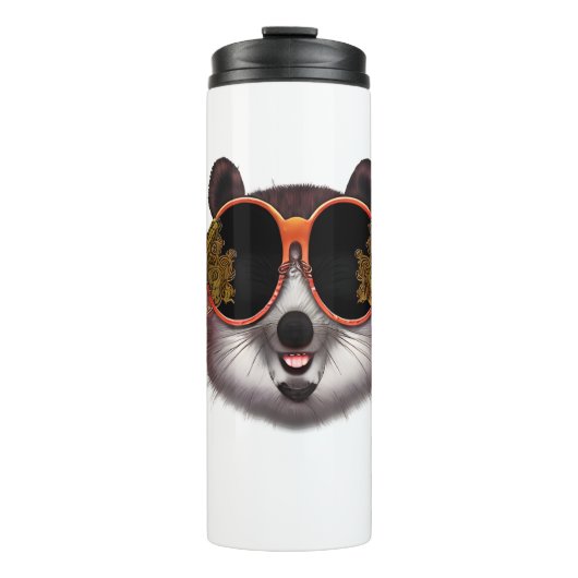 Een coole tanuki met  zonnebril thermosbeker (Voorkant)