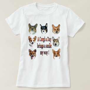 Een Corgi op een dag brengt een glimlach op mijn w T-shirt