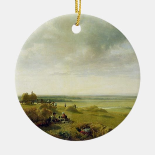 Een cornveld keramisch ornament (Voorkant)