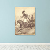 Een Cossack Horseman Canvas Afdruk (Insitu (Houten vloer))