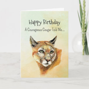 Een cougar persoonlijkheid verjaardag leuk dier kaart
