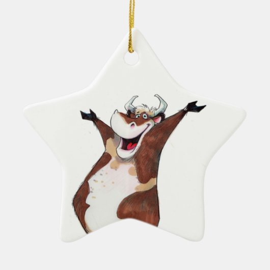 Een Cow-versiering hebben Keramisch Ornament (Voorkant)