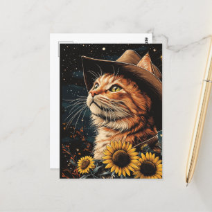 Een cowboy Kat Briefkaart