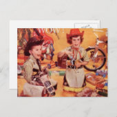 Een cowboy kerst feestdagenkaart (Voorkant / Achterkant)