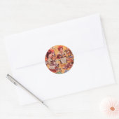 Een cowboy kerst ronde sticker (Envelop)