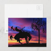 Een cowboy silhouette bij zonsondergang briefkaart (Voorkant / Achterkant)