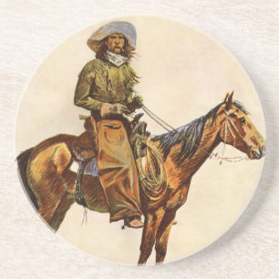 Een cowboy uit Arizona van Remington, Vintage West Zandsteen Onderzetter