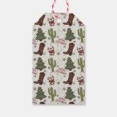 Een cowboy Vrolijk Kerstfeest Cadeaulabel (Voorkant)