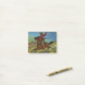 Een cowboy zwaait een lasso uit horseback post-it® notes (Op bureau)
