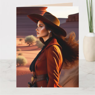 EEN COWGIRL BIRTHDAY-WENSKAART BEDANKKAART
