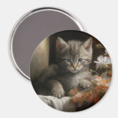 Een Cozy Corner Tabby Kitten Magneet (Voorkant / Achterkant)