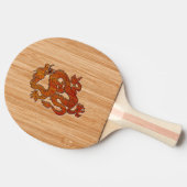 Een Crimson Dragon op Bamboo als Tafeltennisbatje (Zijkant)