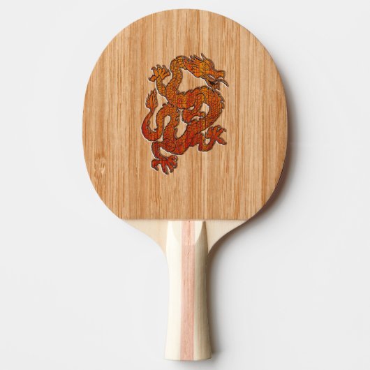 Een Crimson Dragon op Bamboo als Tafeltennisbatje (Voorkant)