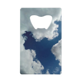 Een curve in de wolken kredietkaart flessenopener