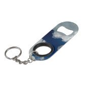 Een curve in de wolken mini flessenopener (Voorkant Gekanteld)