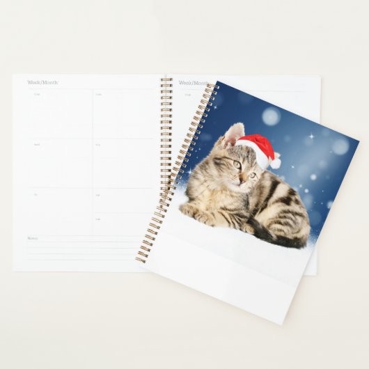 Een Cute Cat met een rode kerstkerstkleed Planner (Display)