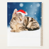 Een Cute Cat met een rode kerstkerstkleed Planner (Achterkant)