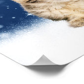 Een Cute Cat met een rode kerstkerstkleed Poster (Hoek)