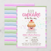 Een cute cupcake is onderweg naar sprinkhaanmeisje kaart (Voorkant / Achterkant)