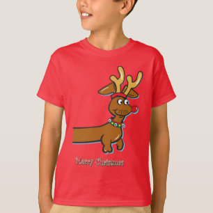 Een Cute Dachshund met rendieren Antlers T-shirt