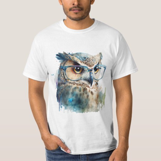 Een Cute owl met een bril T-shirt (Voorkant)