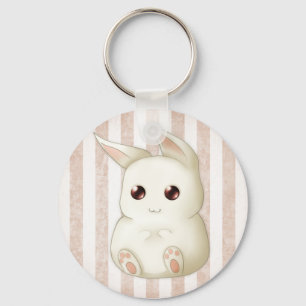 Een Cute Puffy Kawaii Bunny Rabbit Sleutelhanger