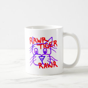 Een Cute Rawr Tiger Rawr Cartoon Cat Koffiemok
