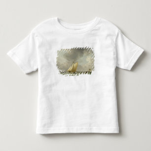 Een cutter in een sterke bries (olie op koper) kinder shirts