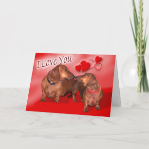 Een dachsund Valentijnsdag Feestdagen Kaart