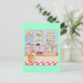 Een dag bij de bank briefkaart (Staand voorkant)