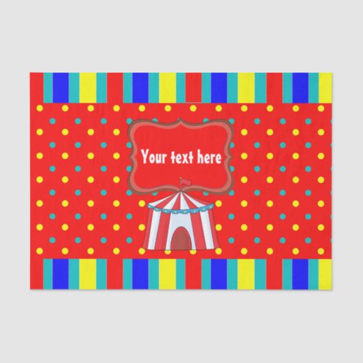 Een dag bij de Circus Kinder Party - Gepersonalise Tissuepapier (Voorkant)