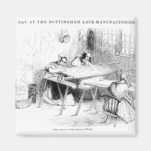 Een dag bij de fabrikanten van Nottingham Lace Magneet