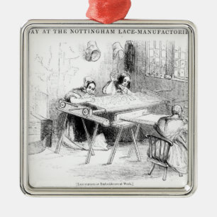 Een dag bij de fabrikanten van Nottingham Lace Metalen Ornament