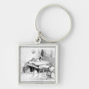 Een dag bij de fabrikanten van Nottingham Lace Sleutelhanger