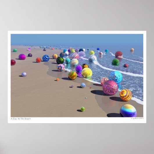 Een dag bij het strand poster (Voorkant)