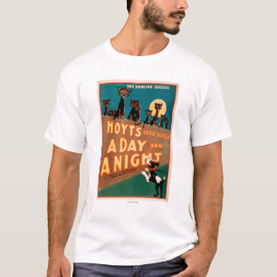 "Een dag en een nacht" Katten en muzikale honden T-shirt