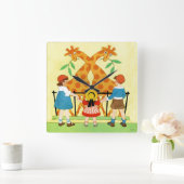 Een dag in de dierentuin vierkante klok (Huis)