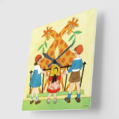 Een dag in de dierentuin vierkante klok (Hoek)