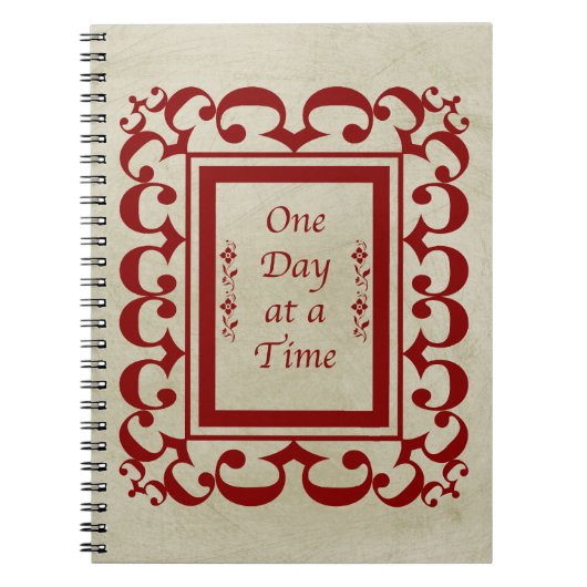 Eén dag in een Tijdelijk Fancy Bourgognig Lijst/Vi Notitieboek (Voorkant)