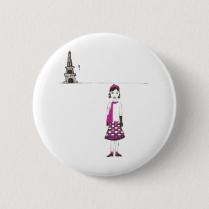 Een dag in Parijs Frankrijk Ronde Button 5,7 Cm