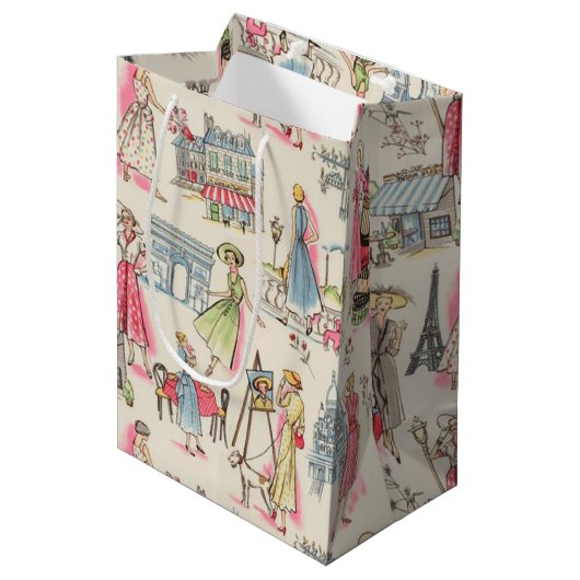 Een dag in Parijs Medium Cadeauzakje (Voorkant Gekanteld)