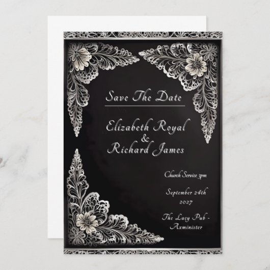 Een dag om Lace Wedding te onthouden Kaart (Voorkant / Achterkant)