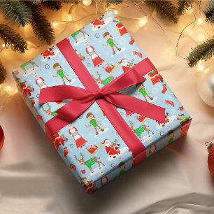 Een dag op de Noordpool tijdens Kerstmis Cadeaupapier