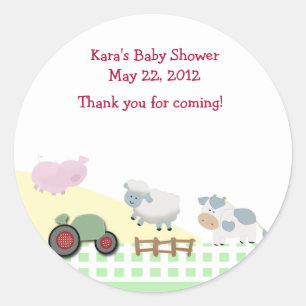 Een dag op het Boerderij Baby shower Favor Sticker