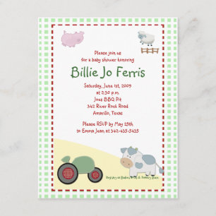 Een dag op het Boerderij Barnyard Baby shower 4,25 Kaart