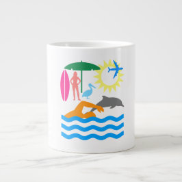 Een dag op het strand extra grote beker