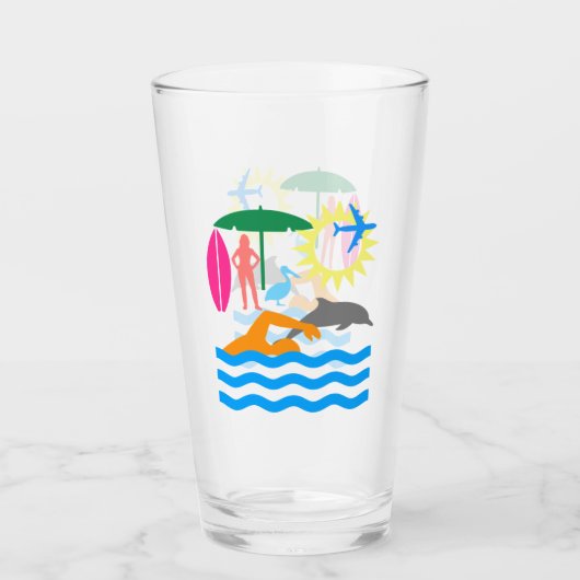 Een dag op het strand glas (Voorkant)