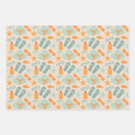 Een dag op het strand inpakpapier vel